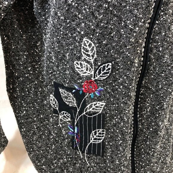 Teddi Petite Womens Size 1XP Jacket Black w/ white - Picture 8 of 8